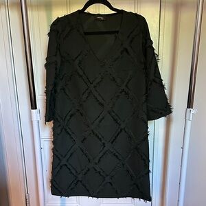 Green Fringe Knee-length Dress